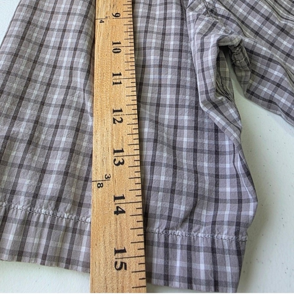 Wrangler Authentics Mens Gray Plaid Short Sleeve Button Down Shirt Size Medium - Picture 6 of 7